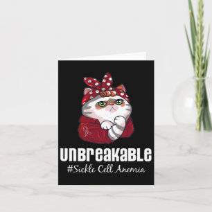 Funny Cat Warrior Unbreakable Sickle Cell Anemia A Card