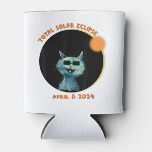 Funny Cat Watching Total Solar Eclipse 2024 Can Cooler