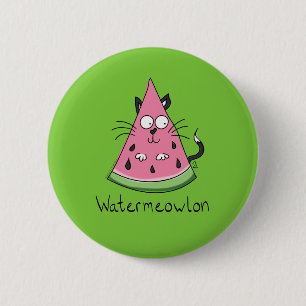 Funny Cat Watermelon Cute Kids 2 Inch Round Button