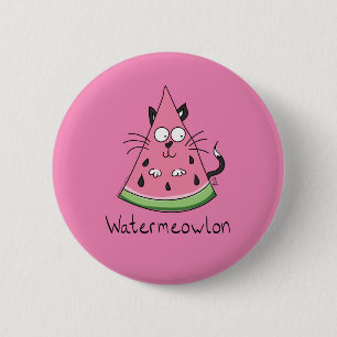 Funny Cat Watermelon Cute Kids 2 Inch Round Button