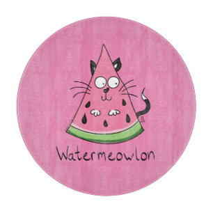 Funny Cat Watermelon Cute Kids Cutting Board