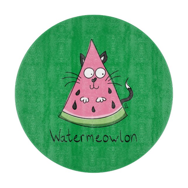 Funny Cat Watermelon Cute Kids Cutting Board (Front)