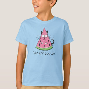 Funny Cat Watermelon Cute Kids T-Shirt