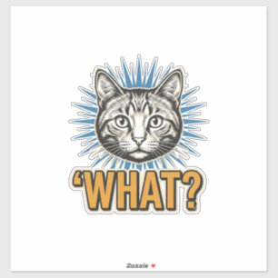 Funny Cat 'WHAT_' Vintage Engraving Graphic Tee_1