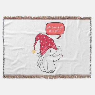 funny cat, who turned off the light throw blanket