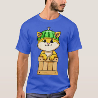 Funny cat with a watermelon on the head T-Shirt