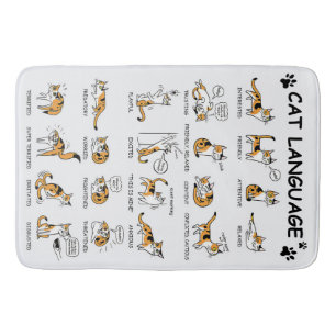 Funny Cat With Body Language Lovely Emotions Bath Mat