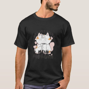 Funny Cat with Coffee Mug Good Morning T-Shirt