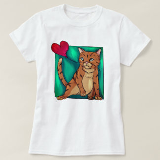 Funny cat with heart balloon T-Shirt