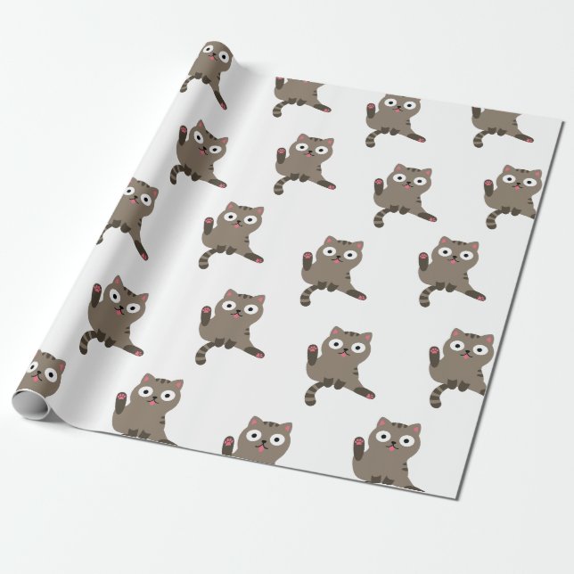 Funny Cat Wrapping Paper (Unrolled)