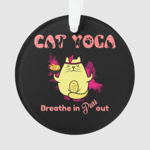 Funny Cat Yoga Ornament