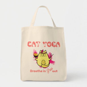 Funny Cat Yoga Tote Bag