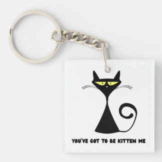 Funny cat "You’ve got to be kitten me" Keychain