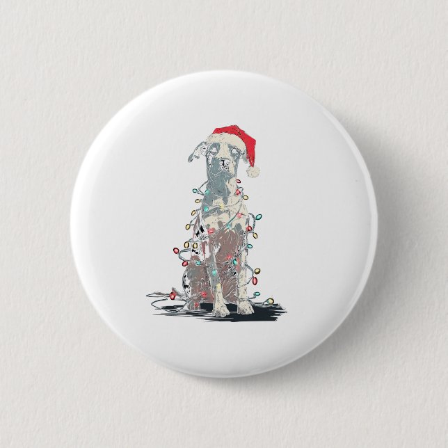 Funny Catahoula Leopard Dog Christmas Graphics Lig 2 Inch Round Button (Front)