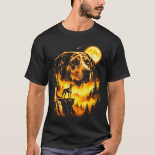 Funny Catahoula Leopard Dog Howling at The Moon T-Shirt