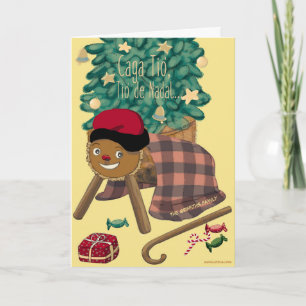 Funny catalan character Caga-Tió. Customizable Holiday Card