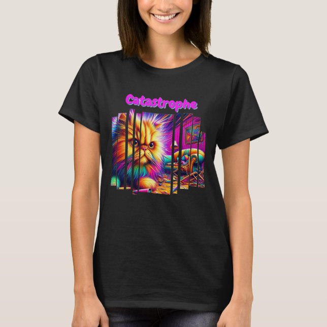 Funny Catastrophe Colorful Psychedelic Art Slogan  T-Shirt (Front)