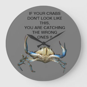 Funny Catching Crabs,   Large Clock