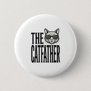 Funny Catfather Vintage Cat Quote Graphic Shirt_1 2 Inch Round Button
