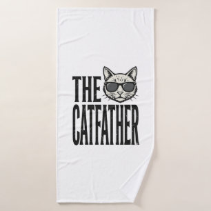 Funny Catfather Vintage Cat Quote Graphic Shirt_1 Bath Towel