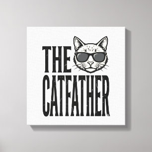 Funny Catfather Vintage Cat Quote Graphic Shirt_1 Canvas Print