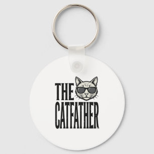 Funny Catfather Vintage Cat Quote Graphic Shirt_1 Keychain