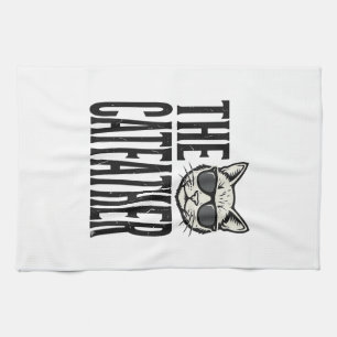 Funny Catfather Vintage Cat Quote Graphic Shirt_1 Kitchen Towel