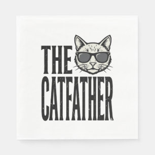 Funny Catfather Vintage Cat Quote Graphic Shirt_1 Napkin