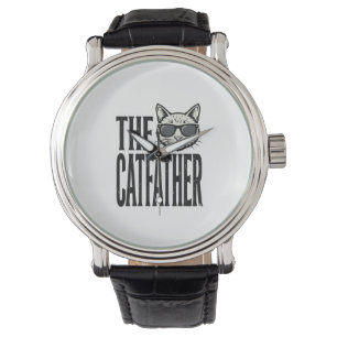 Funny Catfather Vintage Cat Quote Graphic Shirt_1 Watch