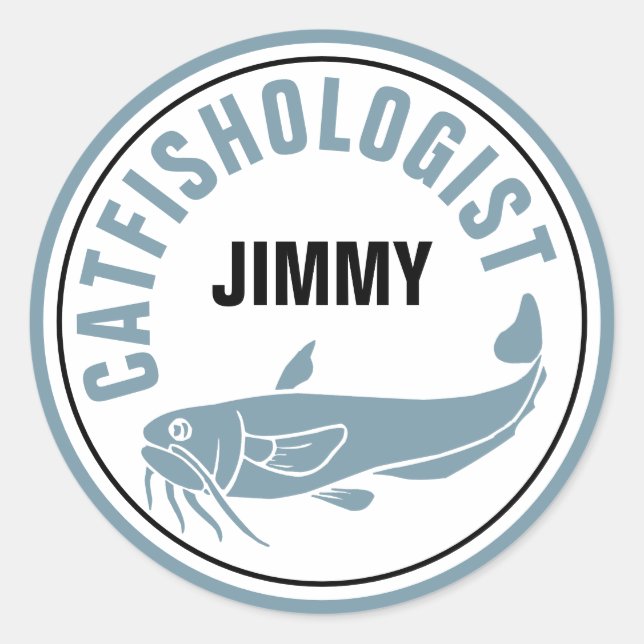 Funny Catfish Humourous Fishing Fried Recipe Cook Classic Round Sticker (Front)