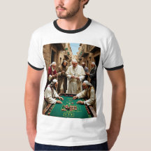 Funny Catholic Pope Gambling Street Game Tee