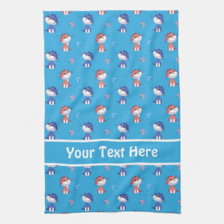 Funny Cats and Cute Butterflies Pattern Kitchen Towel