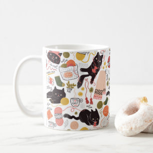 Funny Cats And Yarn Coffee Mug