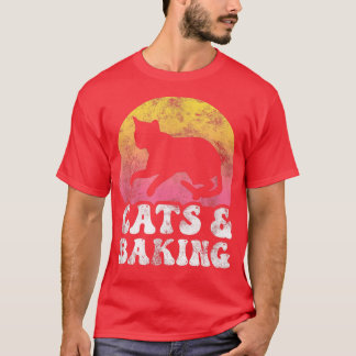 Funny Cats & Baking Vintage Retro Hobby 1712 T-Shirt