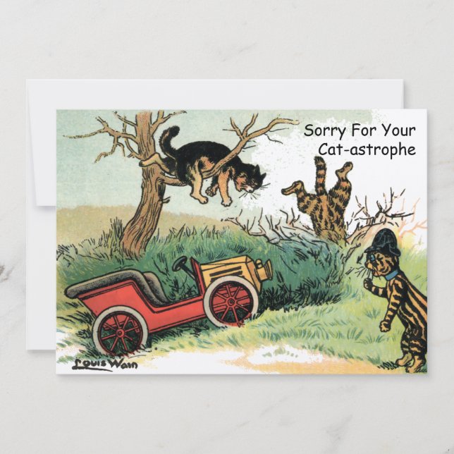 Funny Cats by Louis Wain Get Well Card Modèle (Devant)