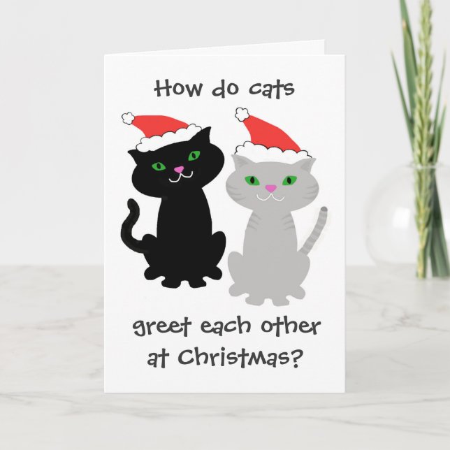 Funny Cats Christmas Card (Front)