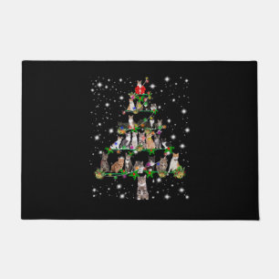 Funny Cats Christmas Tree Tee Ornament Decor Gift Doormat