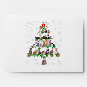 Funny Cats Christmas Tree Tee Ornament Decor Gift Envelope