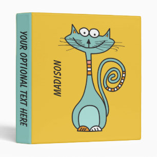 Funny Cats custom name & colour binders