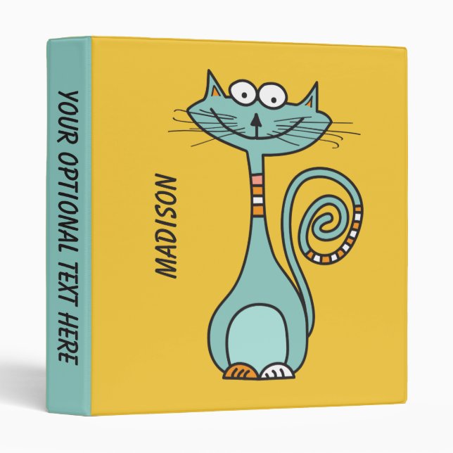 Funny Cats custom name & colour binders (Front/Spine)