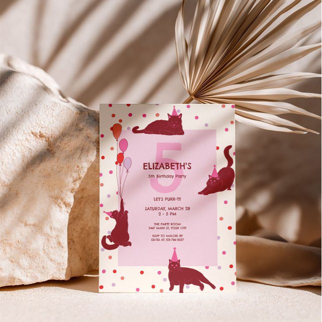 Funny Cats cute Purrfect Birthday Party Invitation (Creator Uploaded)