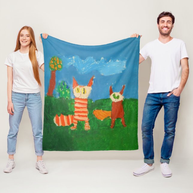 Funny Cats Fleece Blanket (In Situ)