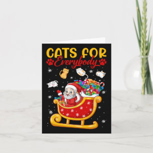 Funny Cats For Everybody Santa Sleigh Merry Christ Card