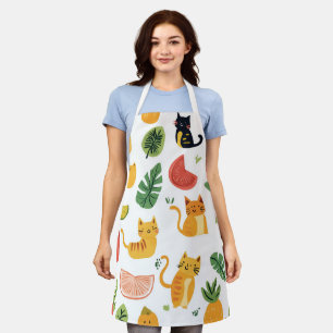 Funny Cats & Fruits Apron – Cute & Playful Kitchen