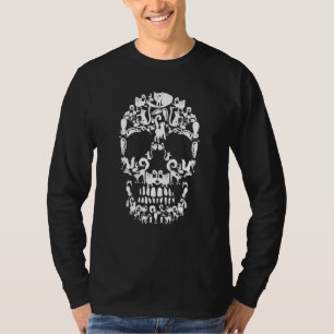 Funny Cats Horror Kitty Skeleton Halloween Skull C T-Shirt
