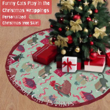 Funny Cats in Christmas Boxes Personalized