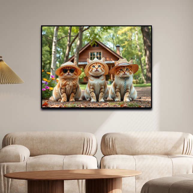 Funny Cats in Preppy Summer Attire and Hats   Poster (Creator Uploaded)