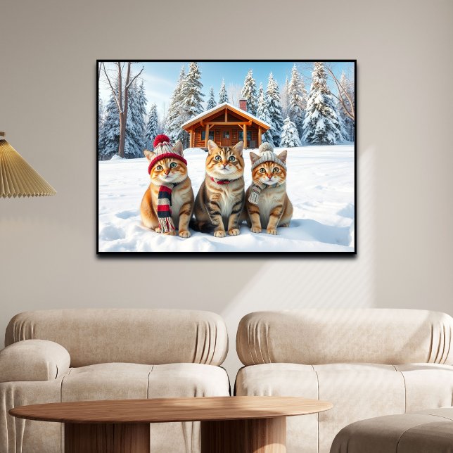 Funny Cats in Preppy Winter Attire and Hats   Poster (Creator Uploaded)