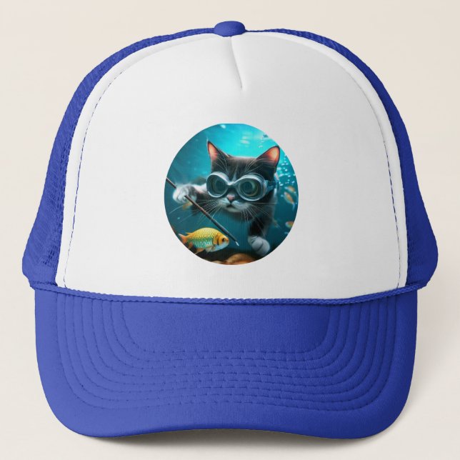 Funny Cat's in the Aquarium Trucker Hat (Front)