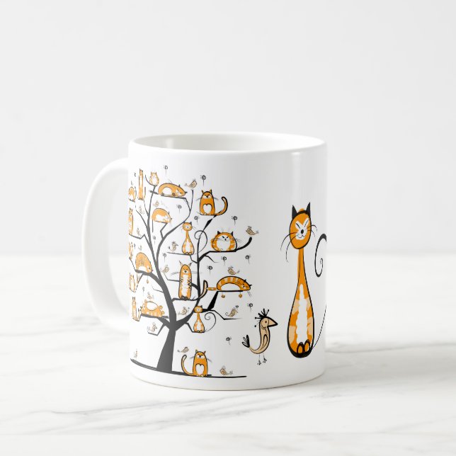 Funny CATS in the Trees Coffee Mug (Front Left)